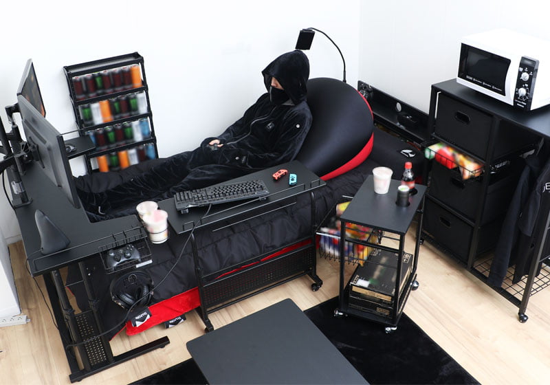 Desk-Equipped Gamer Beds : Bauhutte Gaming Accessories