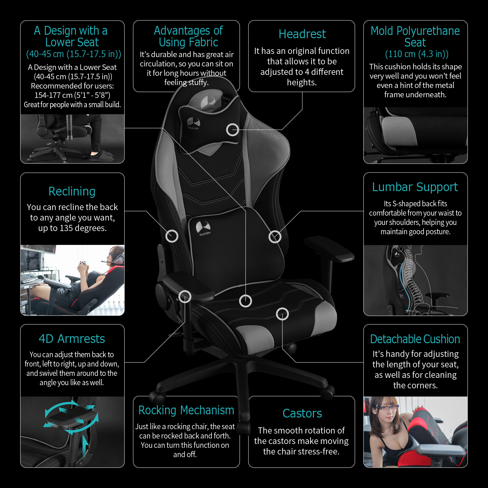 Adjusting front seat cushion length